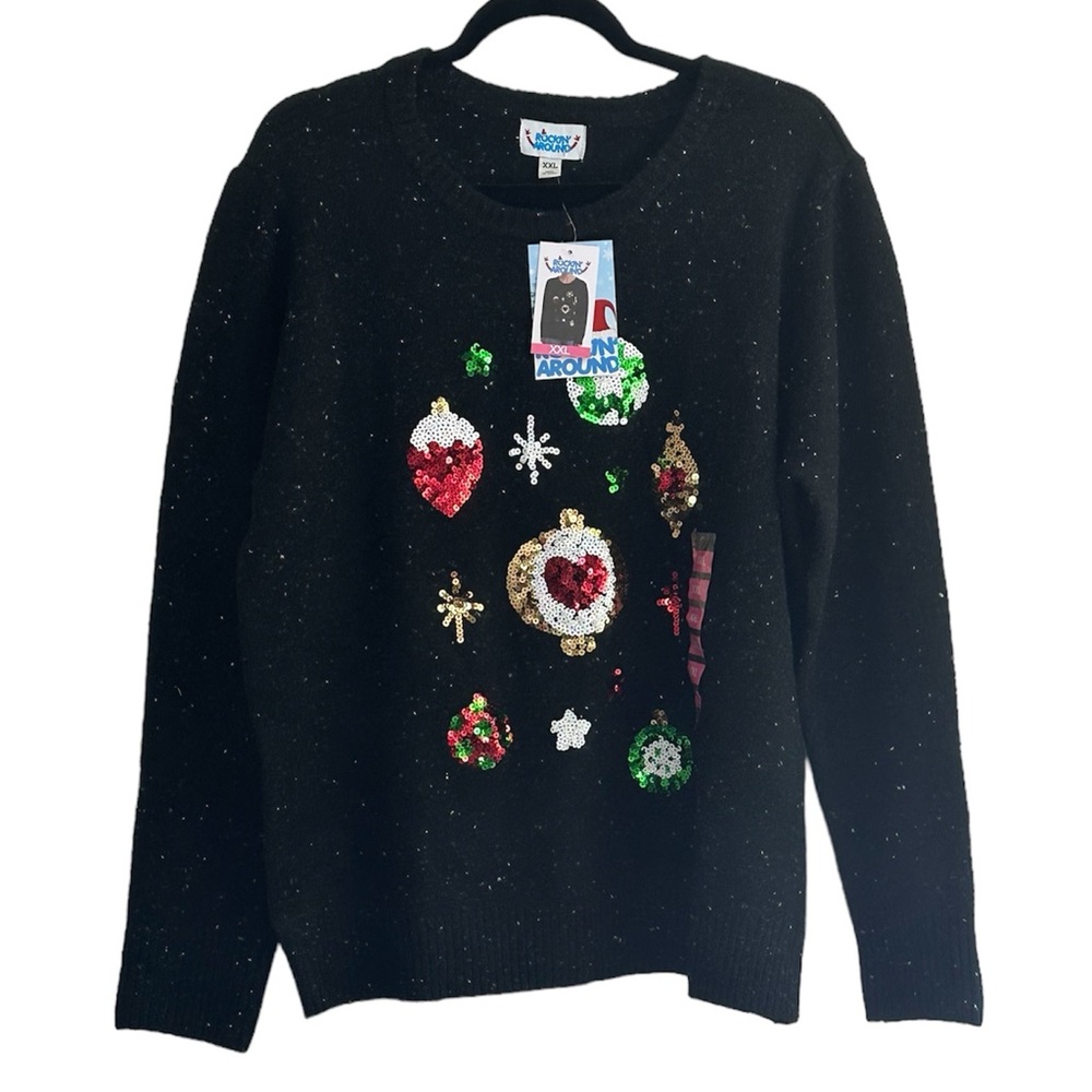 Rockin’ Around Holiday Sweater with Sequin Ornaments NWT